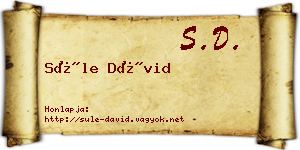 Süle Dávid névjegykártya