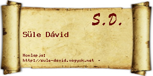 Süle Dávid névjegykártya